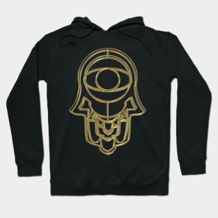 Gold Hamsa for Protection and Good Luck Hoodie